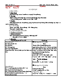 Giáo án Toán 6 - Tuần 10, Tiết 10: Luyện tập