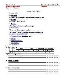 Giáo án Toán 6 - Tuần 14, Tiết 14: Kiểm tra 1