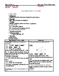 Giáo án Toán 6 - Tuần 25, Tiết 20: Tia phân g