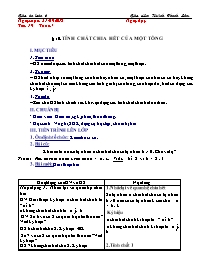Giáo án Toán 6 - Tuần 7 - Năm học 2018-2019 -