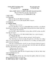 Giáo án Toán Lớp 6 - Tuần 15 - Năm học 2023-2