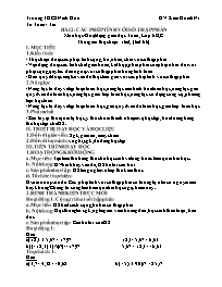 Giáo án Toán Lớp 6 - Tuần 29 - Năm học 2021-2