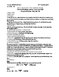 Giáo án Toán Lớp 6 - Tuần 31 - Năm học 2021-2