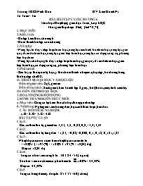 Giáo án Toán Lớp 6 - Tuần 32 - Năm học 2021-2