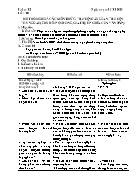 Giáo án Tự chọn Ngữ văn 6 - Tiết 10: Hệ thống