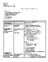 Giáo án Tự chọn Tiếng Anh 6 - Period 13, Less