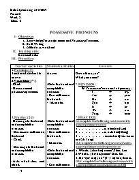 Giáo án Tự chọn Tiếng Anh 6 - Week 2 - Năm họ