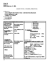 Giáo án Tự chọn Tiếng Anh 6 - Week 20, Period