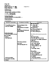 Giáo án Tự chọn Tiếng Anh 6 - Week 20, Period