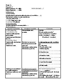 Giáo án Tự chọn Tiếng Anh 6 - Week 21, Period