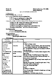 Giáo án Tự chọn Tiếng Anh 6 - Week 22, Period