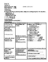 Giáo án Tự chọn Tiếng Anh 6 - Week 22, Period