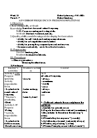Giáo án Tự chọn Tiếng Anh 6 - Week 23, Period
