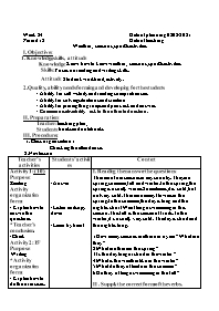 Giáo án Tự chọn Tiếng Anh 6 - Week 24, Period