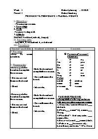 Giáo án Tự chọn Tiếng Anh 6 - Week 3, Period 
