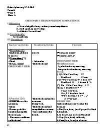 Giáo án Tự chọn Tiếng Anh 6 - Week 4 - Năm họ