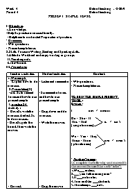 Giáo án Tự chọn Tiếng Anh 6 - Week 4, Period 