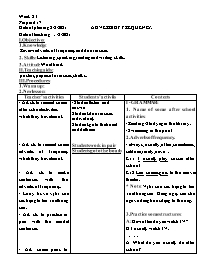 Giáo án Tự chọn Tiếng Anh Lớp 6 - Week 23, Pe