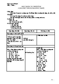 Giáo án Tự chọn Toán 6 - Tuần 1, Tiết 1: Thực