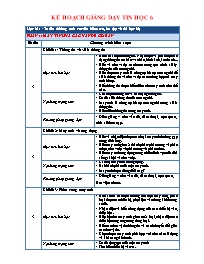Kế hoạch bài dạy cả năm Tin học 6