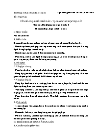 Kế hoạch bài dạy Địa lí 6 - Tuần 1+2 - Năm họ
