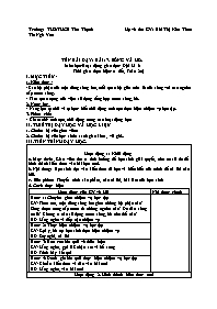 Kế hoạch bài dạy Địa lí 6 - Tuần 20+21 - Năm