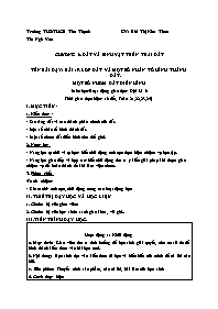 Kế hoạch bài dạy Địa lí 6 - Tuần 21-24 - Năm