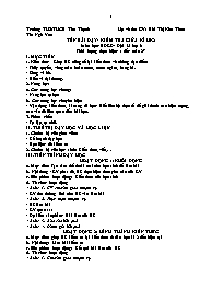 Kế hoạch bài dạy Địa lí 6 - Tuần 27 - Năm học