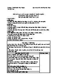 Kế hoạch bài dạy Địa lí 6 - Tuần 31+32 - Năm