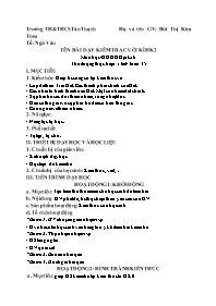 Kế hoạch bài dạy Địa lí 6 - Tuần 35 - Năm học