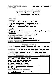 Kế hoạch bài dạy Địa lí Lớp 6 - Tuần 34 - Năm