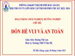 Bài giảng môn Hoạt động trải nghiệm 6 - Hoạt 