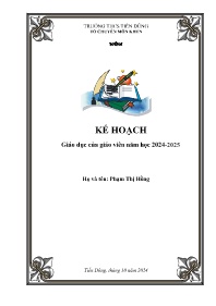 Kế hoạch giáo dục 2024-2025 trường THCS Tiến 