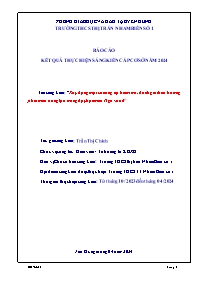 SKKN Xây dựng một số công cụ kiểm tra, đánh g