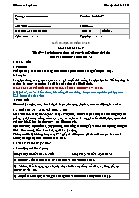 KHBD Thể Chất lớp 6 năm học 2026-2027 - Tuần