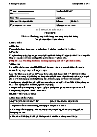 KHBD Thể Chất lớp 6 năm học 2026-2027 - Tuần