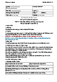 KHBD Thể Chất lớp 6 năm học 2026-2027 - Tuần