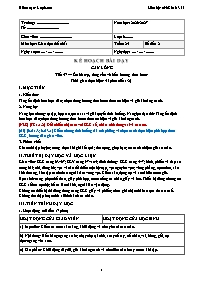 KHBD Thể Chất lớp 6 năm học 2026-2027 - Tuần