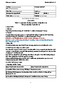 KHBD Thể Chất lớp 6 năm học 2026-2027 - Tuần