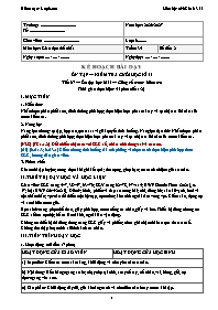 KHBD Thể Chất lớp 6 năm học 2026-2027 - Tuần