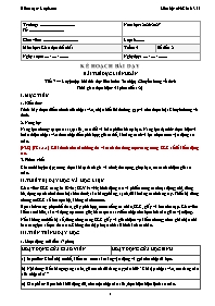 KHBD Thể Chất lớp 6 năm học 2026-2027 - Tuần