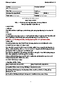 KHBD Thể Chất lớp 6 năm học 2026-2027 - Tuần