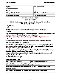 KHBD Thể Chất lớp 6 năm học 2026-2027 - Tuần