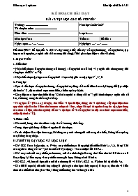 KHBD Toán lớp 6 năm học 2026-2027 - Tuần 11 (